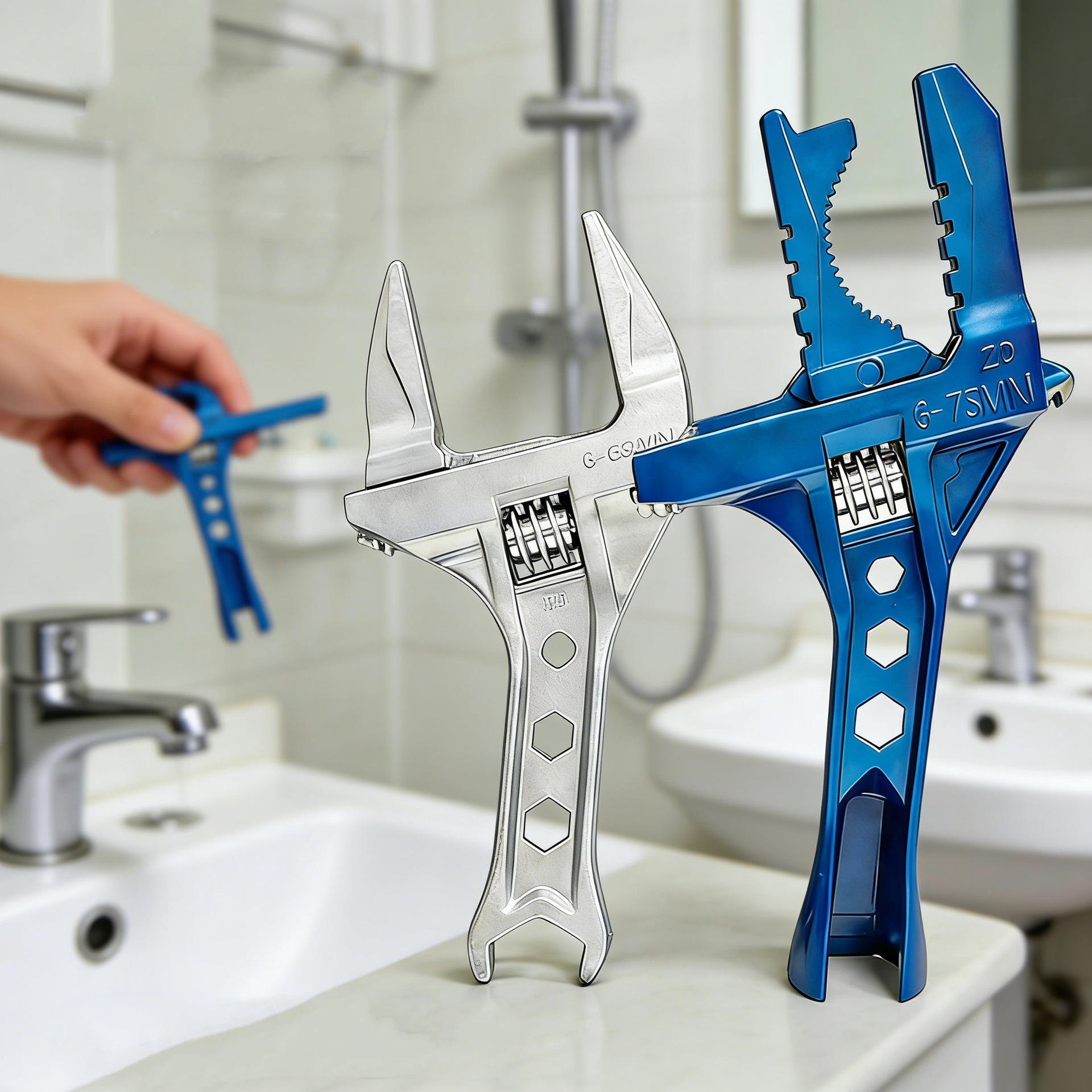Pipe Wrench Adjustable - Adjustable 6-68mm / 6-75mm Bathroom Wrench