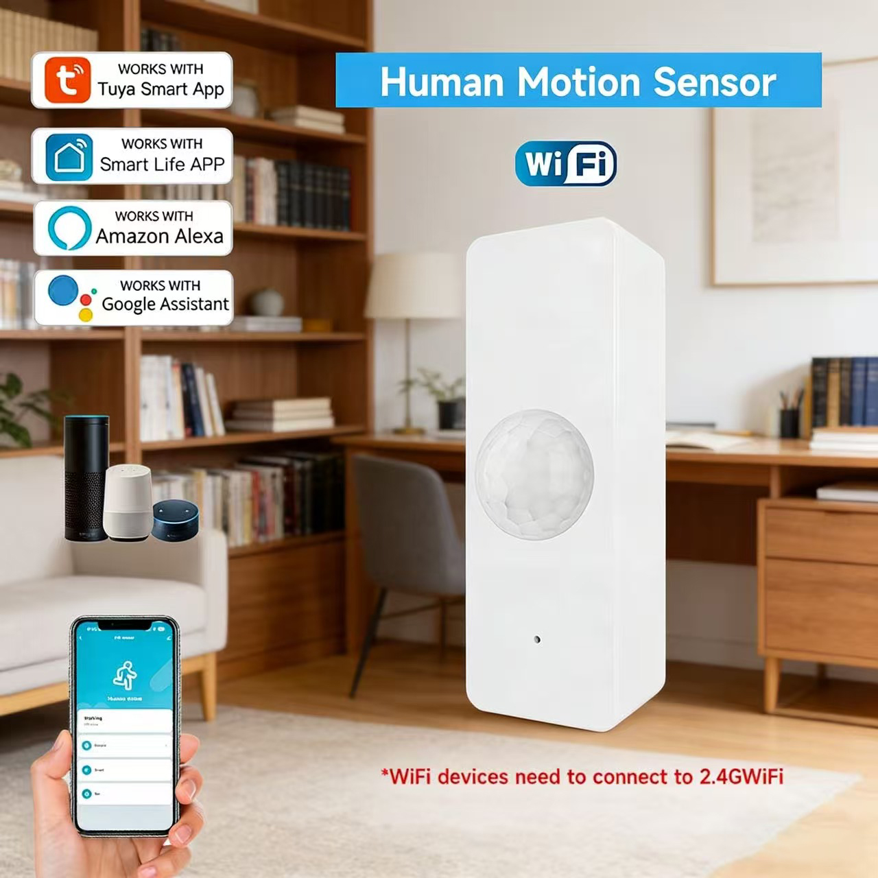 Home Improvement Hardware - WiFi Smart PIR Motion Sensor Tuya