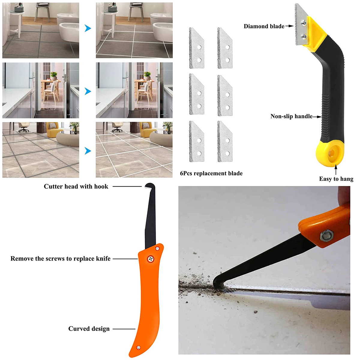 12Pcs Grout Removal Tools Set  - đánh giá và giá Grout Saw Removal